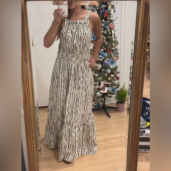 Anthropologie Black and Cream Maxi Dress - Picture 2 of 6
